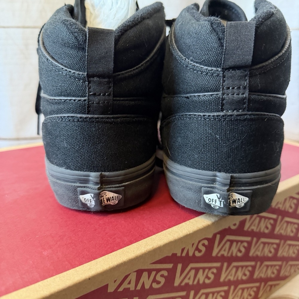 Vans Ward Hi Men's 10.5 Triple Black Canvas High Top Skate Shoes - Picture 4 of 12